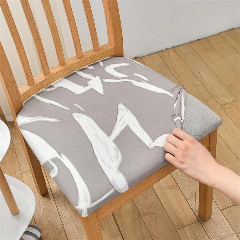 Stretch Chair Covers Dining Room Chairs Slipcover Seat Covers Removable Elastic Printed Chairs Protector for Living Room