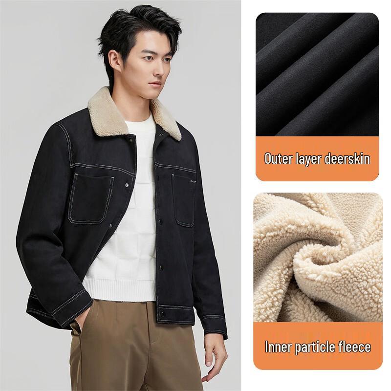 

Men s Faux Suede Fleece Lined Casual Jacket FMQS2339 XL /180