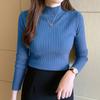 2023 Pullover Knitted Women Sweater Fashion Casual Half High Collar Slim Solid Sweaters Soft Jumper Ladies Warm Tops 28454