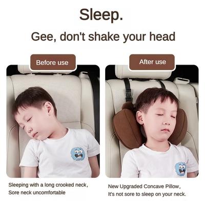 Almohada Cóncava Convexa para Coche Almohada para Dormir en el Coche Almohada de Protección para el Cuello Juego de Ajustadores para Cinturón de Seguridad Reposacabezas de Protección para el Descanso del Bebé en el Coche