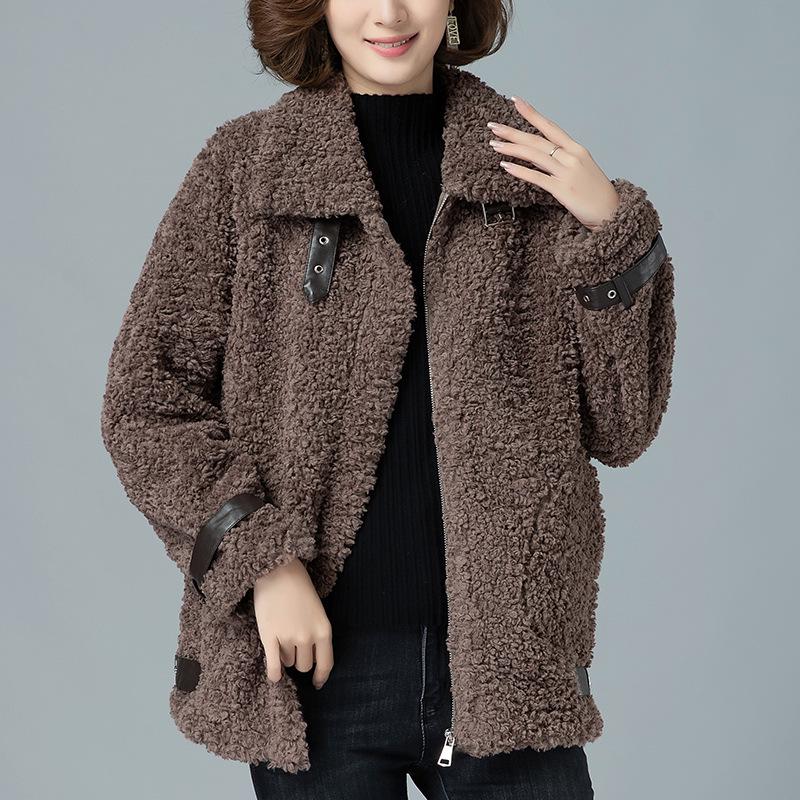 2024 Stylish Women's Shearling Coat - Versatile Lambswool Fleece Jacket for Autumn and Winter