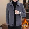 Men's Trendy Gray Woolen Coat - Autumn/Winter Golden Sable Velvet Short Jacket