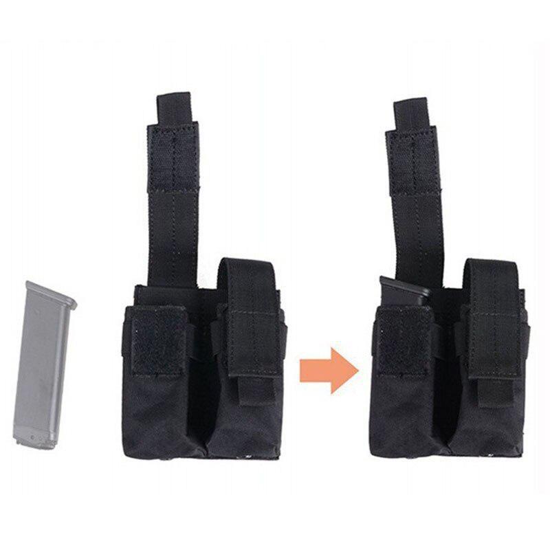 Pistol Magazine Pouch Tactical Double Molle Belt Dual Mag Bag Flashlight Holder Attachment Package Gun Hunting Accessories