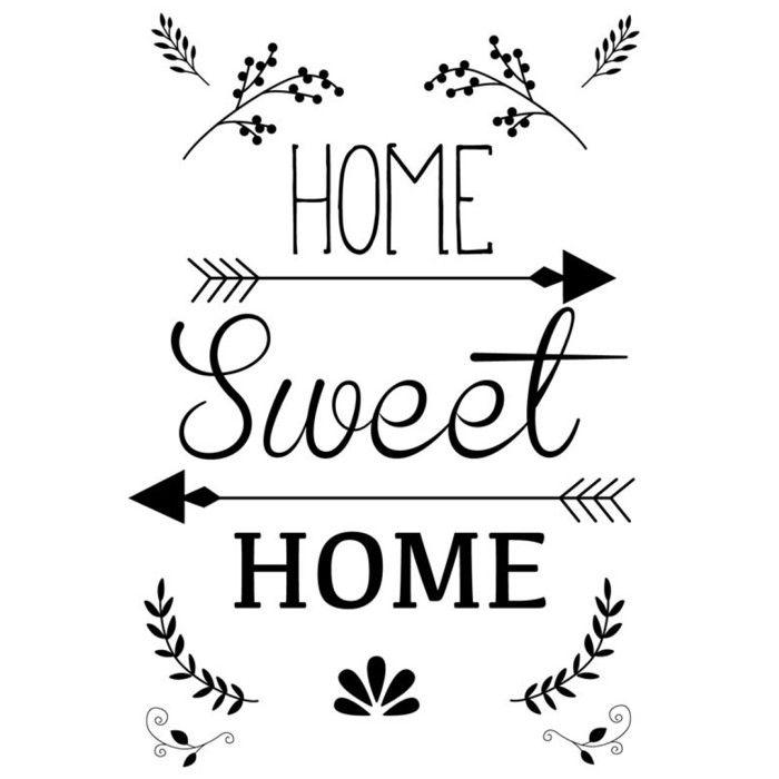 Iron-on Transfer - Ki-Sign - Home Sweet Home - A4 - Easy To Apply - Sticker