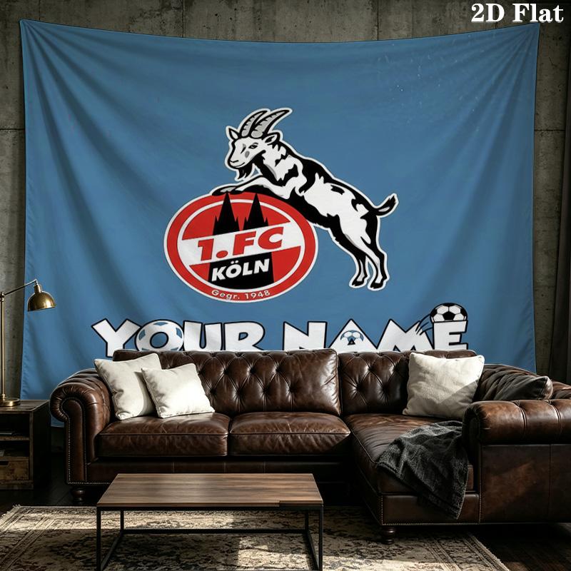 Custom Name 1.FC Köln Printed Tapestry – Wall Hanging for Bedrooms, Dorms, and Home Decor