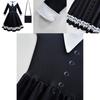 Wednesday Addams Dress Bag Wig Cosplay Costume Girls Xmas Party