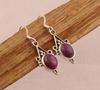 Solid 925 Sterling Silver Purple Copper Turquoise gemstone Earrings handmade Jewelry Boho Earrings