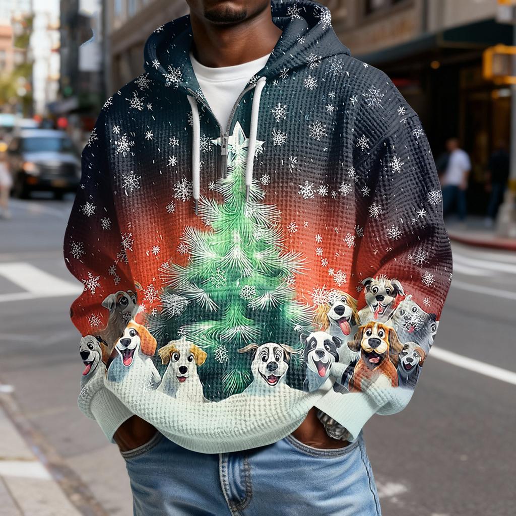 Pánská ležérní jednobarevná mikina s kapucí na zip s dlouhým rukávem, každodenní ležérní tričko s dlouhým rukávem na zip