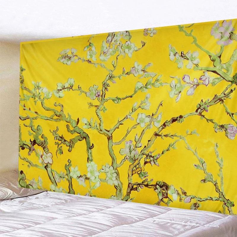 Retro Olieverf Bloemen Achtergrond Doek Huis Muur Decoratie Wandtapijt Kantoor Woonkamer Wandtapijt