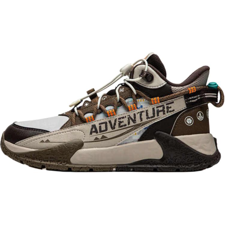 

Li Ning Детские горные удобные мягкие нескользящие износостойкие полувысокие уличные кроссовки Детская обувь коричнево-серая YKEU014-1 32