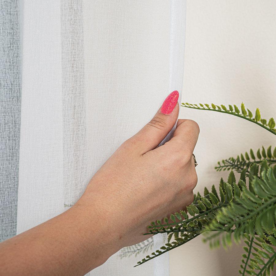 Ready-made Cheesecloth Curtain with Undercut, Cheesecloth White, Smooth,
