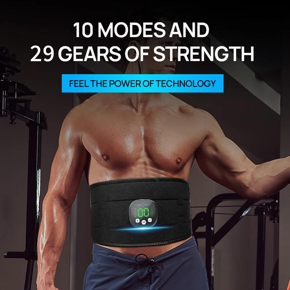 EMS Smart Waist Belt, Abdominal Slimming Device, Home Fitness for Belly Fat Reduction, Portable Fat BurnerEMS