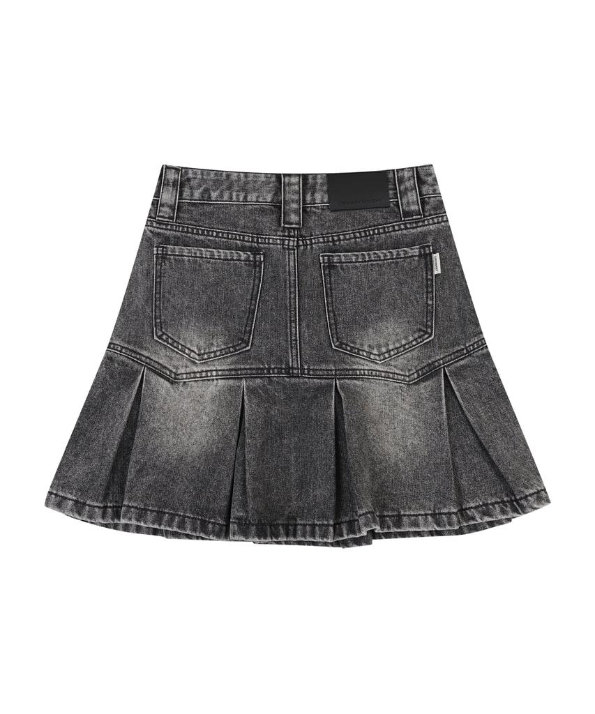 Ordinary Holiday Low Denim Midi Skirt [Gray]
