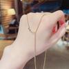 Trendy Titanium Steel Geometric Tassel Necklace - Female Clavicle Chain with Fairy Design Appeal