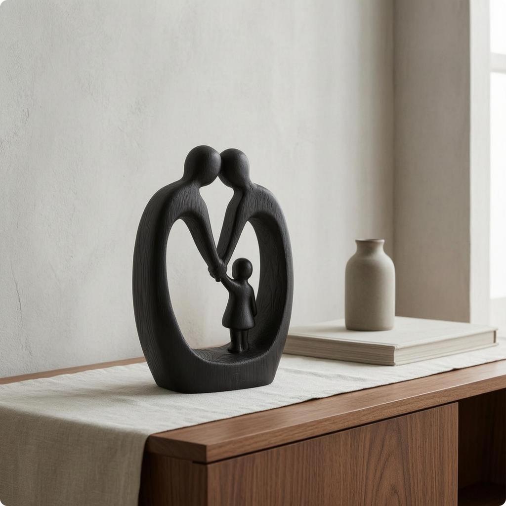 Abstract Family Sculpture PLA Figurine Solid Base