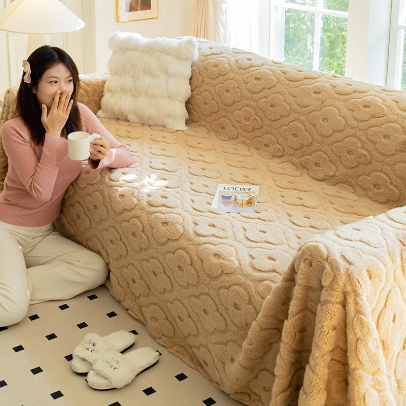 Winter Plush Sofa Cover Cloth Non-slip New Sofa Towel Lazy All-inclusive Universal Sofa Full Cover Blanket