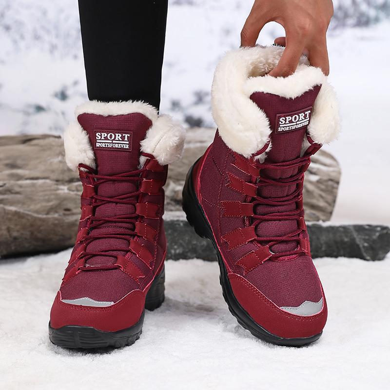 Fashion Women Shoes Winter Versatile High-quality Platform New Work Lace Up Snow Boots Outdoor Anti Slip Casual Warm Plush Cotton Shoes