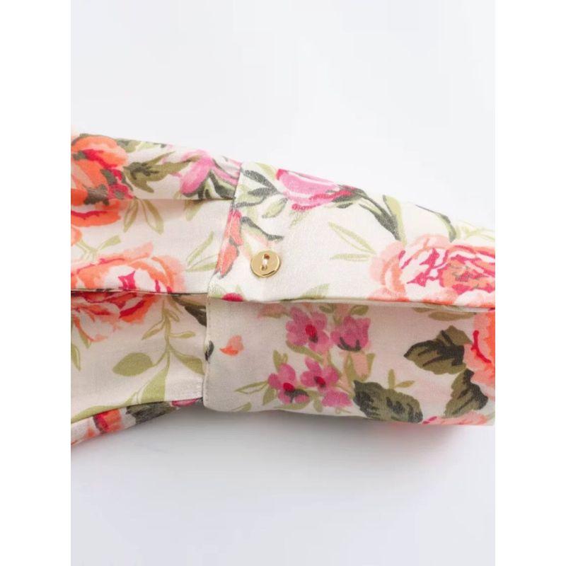 Kaslead Women's Clothing Fashion Casual Flower Print