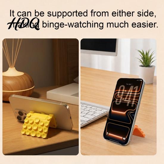 Durable Aluminum Core Holder Foldable Silicone Phone Stand with Aluminum Adjustable Bendable for Desk Compact Gadget Organizer Portable Suction Cup