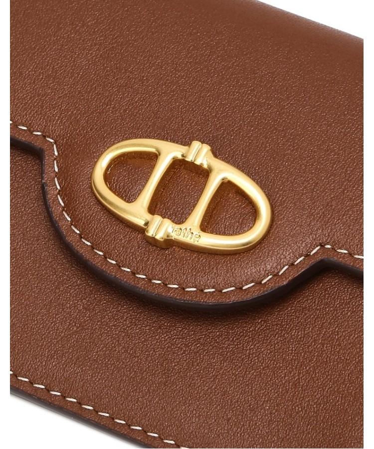 Athe Vanessabruno Brown Leather Flap Card Holder Aaho6E361W2