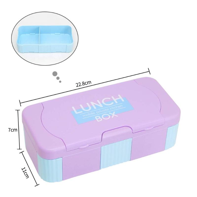 Multi-Compartment Portable Lunch Box For Kids With Fork Spoon Microwave Safe Bento Box Food Storage Container 2 970₽