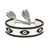 Eyes Woven Bracelets with Charms Stackable Wrap Fabric Bracelets