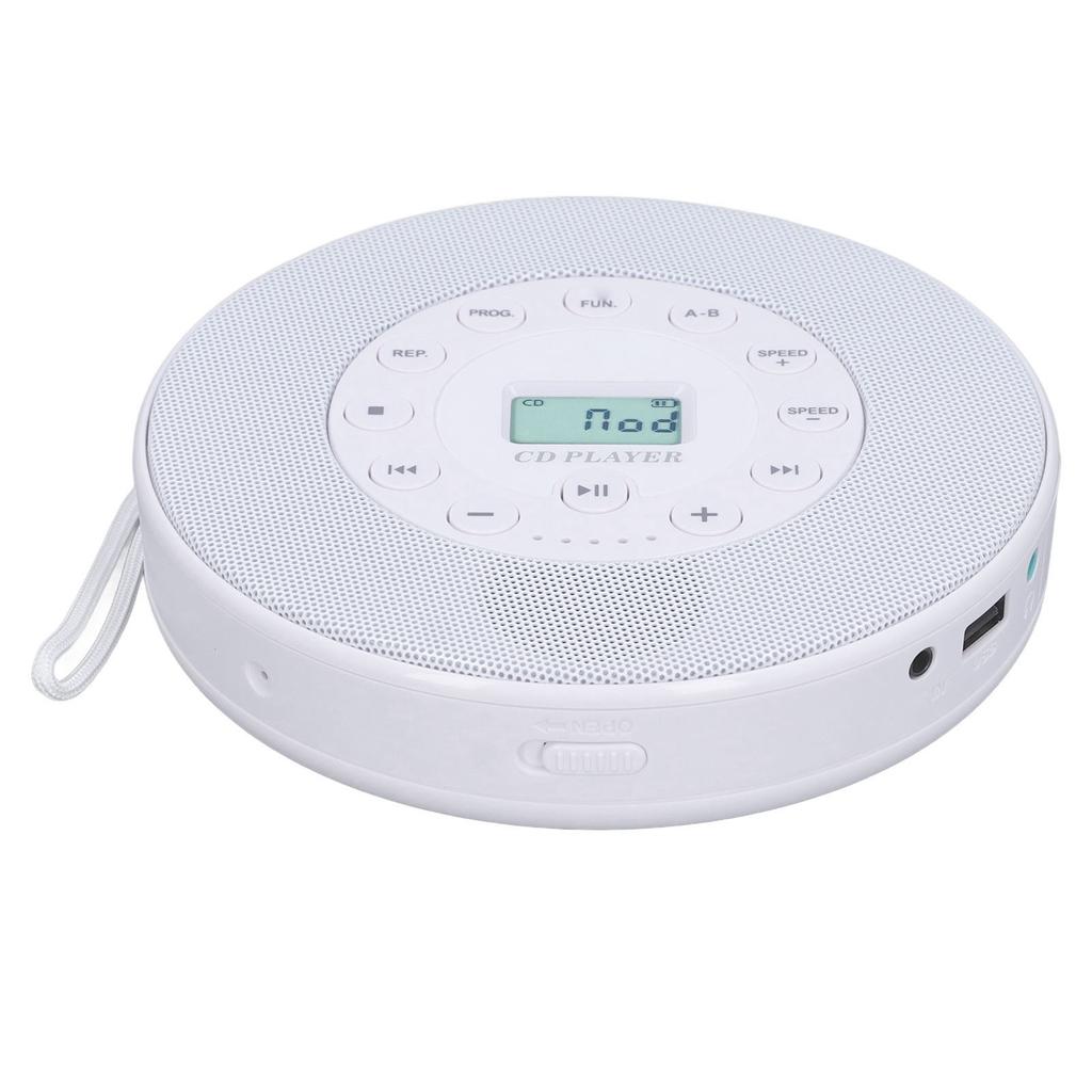 Portable CD Player Bluetooth with Speaker Anti Skip CD Player for Car MP3 Blanc