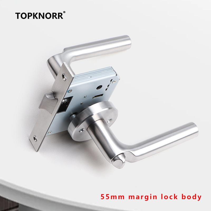 304 Stainless Steel Fire Door Fire Door Lock With Key Three-lever Handle Lock Replacement Ball Lock Bathroom Keyless Door Lock