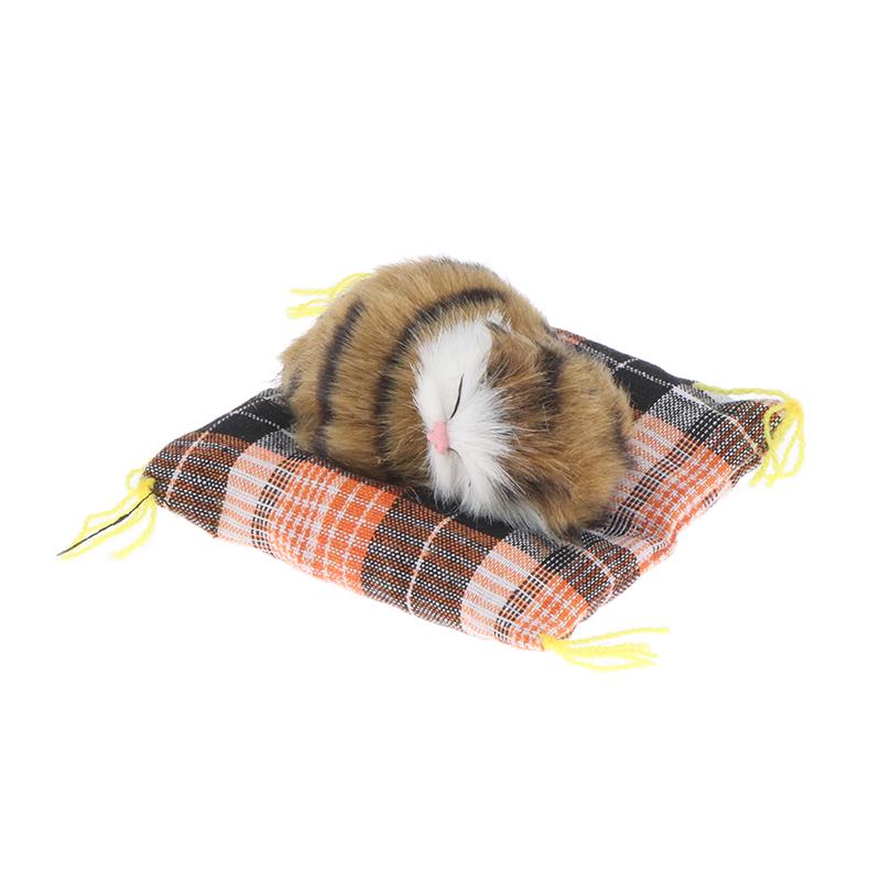 Car Ornaments Simulation Sleeping Cats Decor Plush Doll Auto Accessories