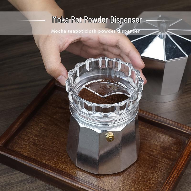Moka Pot Powder Distributor & Collector Set - Coffee Accessory Kit for Pressed Powder Filling