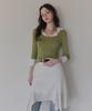 Teuwi Bellon Collar Contrast 3/4 Sleeve Knit