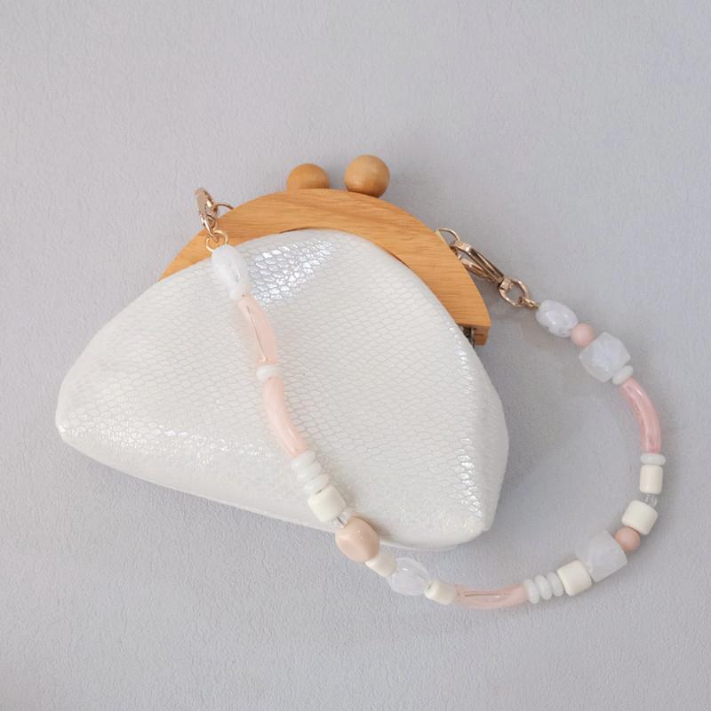 New Woman Bag Accessory Colorful Wood Resin Beads Handcrafted Wristband Acrylic Bag Chains Women Replacement Bag Handle Chain