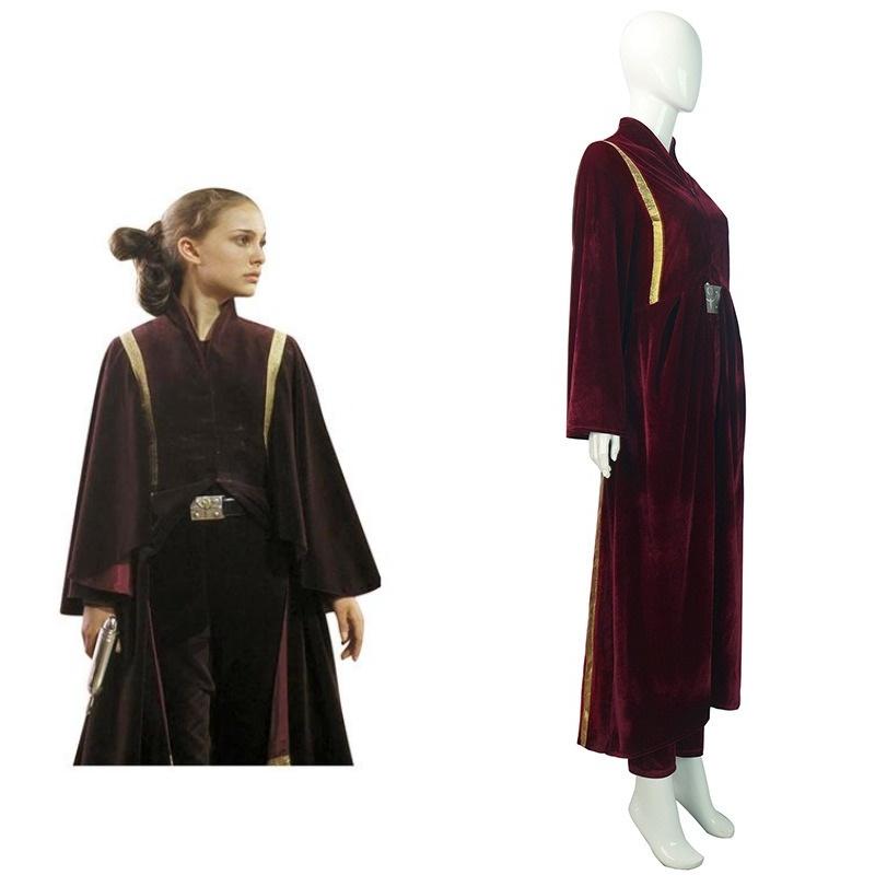 Costume Padme Cosplay Amidala Pleuche Material Coat Pants Belt Suit