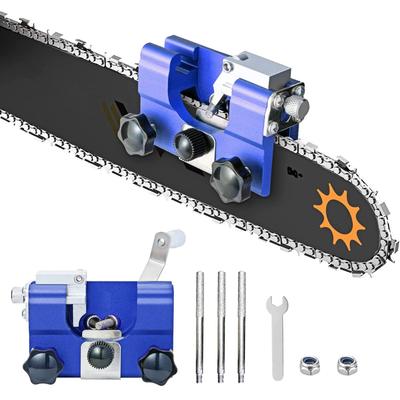 Portable Manual Chainsaw Chain Sharpener Hand Crank Grinder Tool with Adjustable Clamp and Accessories for Efficient Chain Maintenance