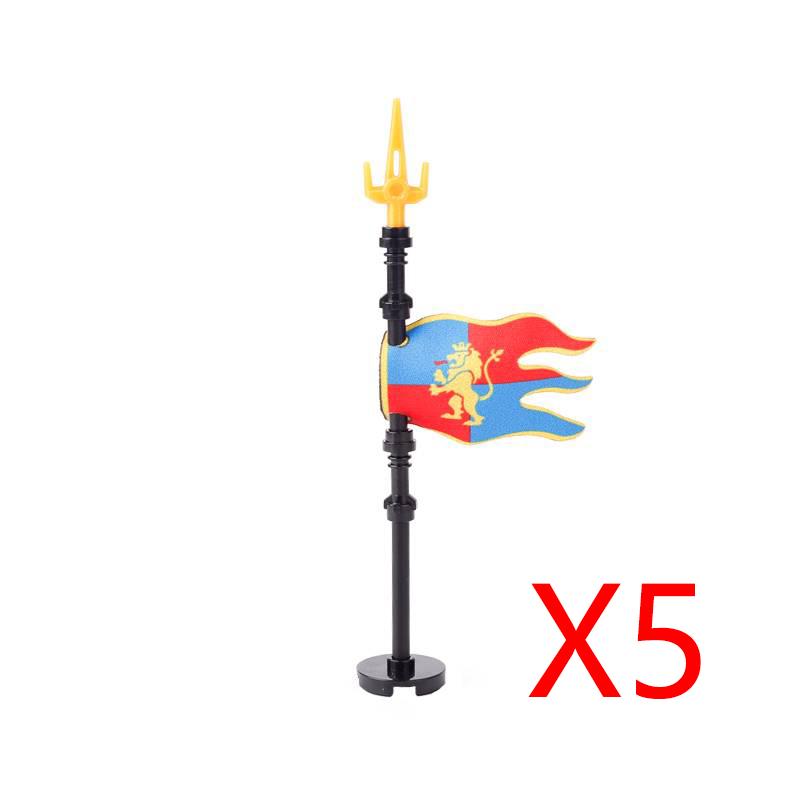 Military Building Blocks Solider Figures Medieval Crusaders Jerusalem Black Hawk Red Lion Knights Accessories Flags Vest MOC
