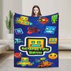 Geometry Dash Games Blankets Flannel  Relax Soft Throw Blanket for Bedding Plush Thin Quilt