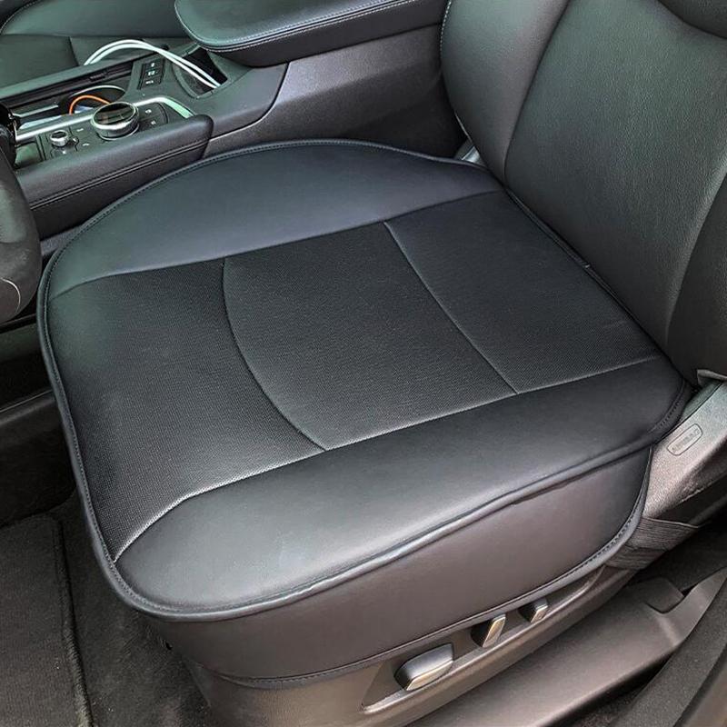 Universal Car Seat Cover Breathable PU Leather Pad Mat For Auto Chair Cushion SUV Car Front Seat Cover Four Seasons AntiSlip Mat nero