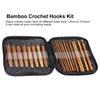 20Pcs Lot Crochet Hooks Needles Bamboo Handle Weave Sewing Tools Set Kit