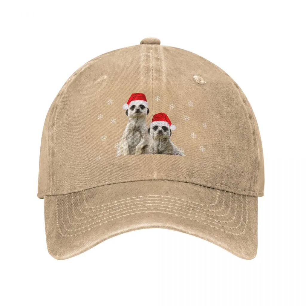 Merry Christmas Meerkats Baseball Cap hard hat Trucker Hat hiking hat cute Hats Unisex Womens