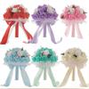 Romantic Artificial Hand Bouquet Silk Flowers Bridesmaid Bouquet  Ceremony Anniversary
