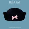 Sailor Hat With Bow Mesh Breathable Cotton For Summer And Spring Wear