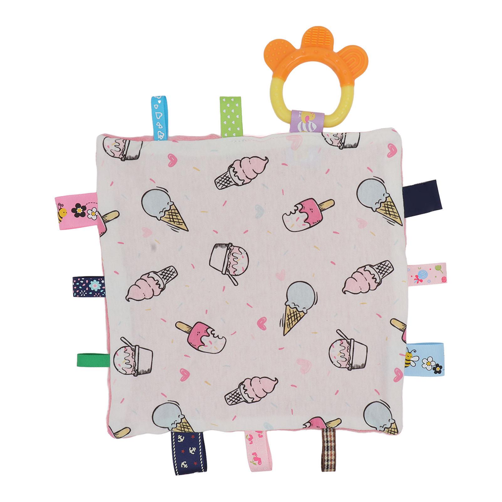 

Infant Comfort Towel Cute Patterans Soft Velvet Silicone Teether Baby Saliva Towel Snowflake