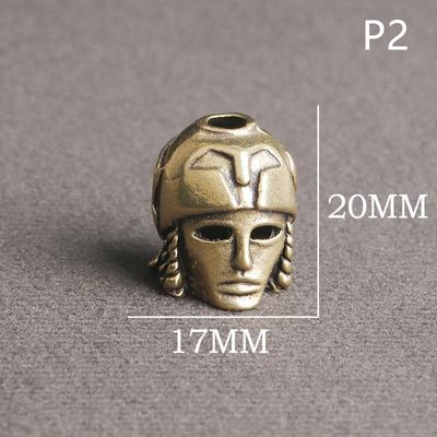 1 buc Vintage Samurai Cască Cuțit Mărgele țesute Paracord Snur Pandantive în aer liber Edc Umbrelă Funie Alama Diy Accesorii