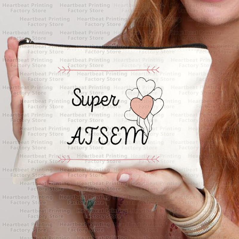 French Thank You Maîtresse Print Travel Cosmetics Bag Lipstick Bag Pencil Case Pouch Bags for Women Back To School Gift