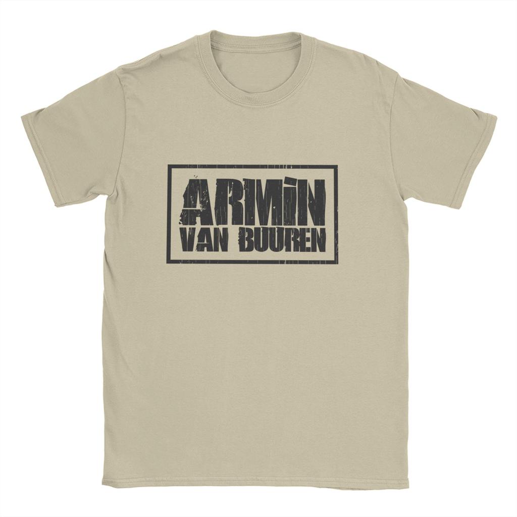 Vintage DJ Armin Van Buuren  TShirt for Men Round Neck Pure Cotton T Shirts  Short Sleeve Tee Shirt Unique Clothing