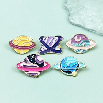 Broche de Planeta Galaxia Colorido - Pin de Insignia de Aleación para Bolsos