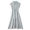 Women's Summer 2025 Cotton and Linen Short-Sleeve Dress - French Retro Socialite Style