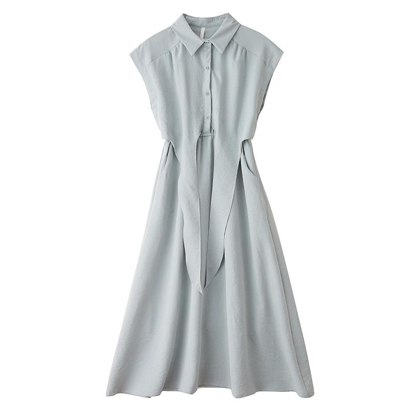 Women's Summer 2025 Cotton and Linen Short-Sleeve Dress - French Retro Socialite Style