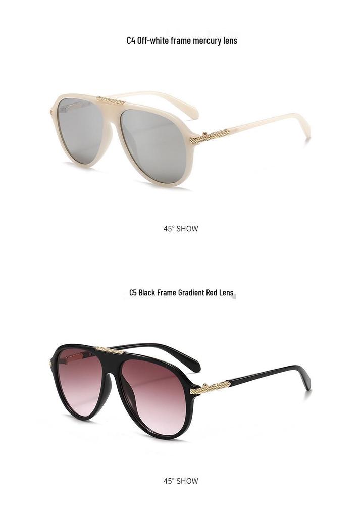 Vintage Retro Pilot Sunglasses with European-American Style - Versatile, Stylish, and Sun Protective