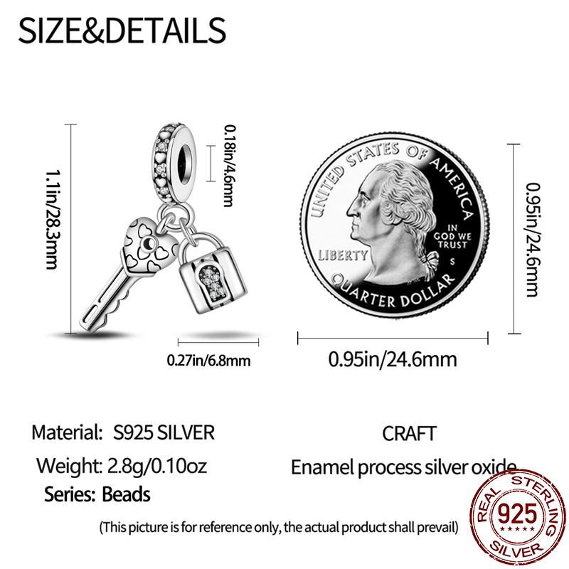 Fit Original 3Mm Bracelet Copper Love Lock Safety Buckle Charms Diy Beads For Women Birthday Fine Jewelry Gift